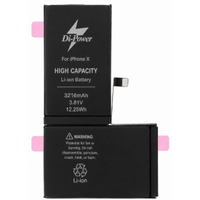 Apple iPhone X batteri, ackumulator Di-Power 3216 mAh (förstärkt kapacitet)