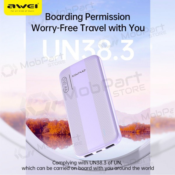 Powerbank Power Bank Awei P20K 5V/2.4A 10000mAh svart