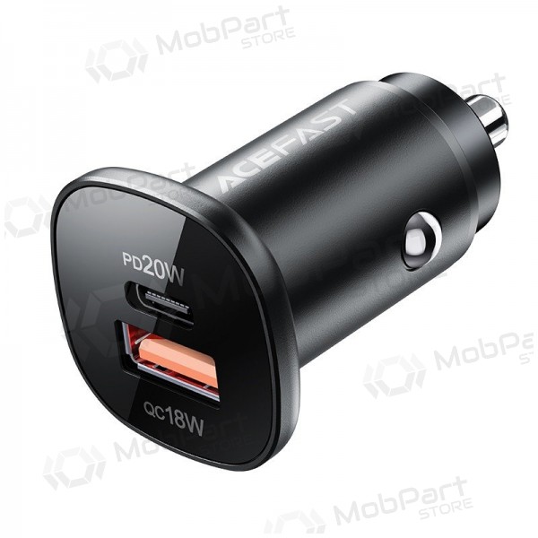 Laddare automobilinis Acefast B1 Mini 38W USB-C+USB-A svart