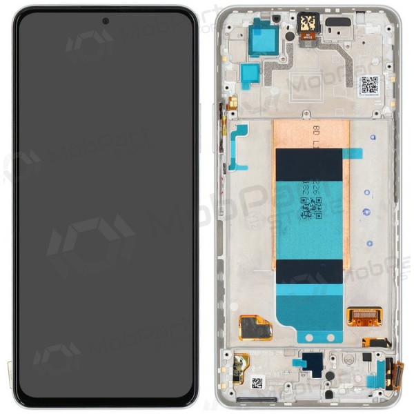 Xiaomi Poco F4 5G skärm (silver) (med ram) (original)