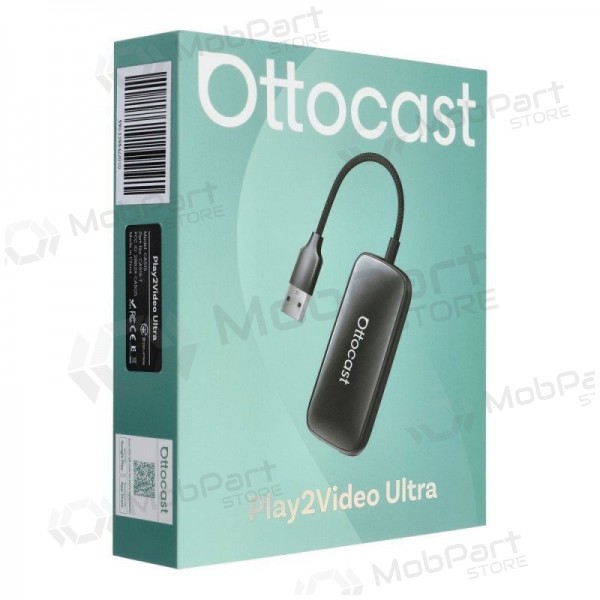 Trådlös CarPlay/Android Auto-adapter Ottocast Play2Video Ultra svart
