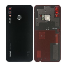 Huawei P20 Lite baksida / batterilucka svart (Midnight Black) (begagnad grade C, original)