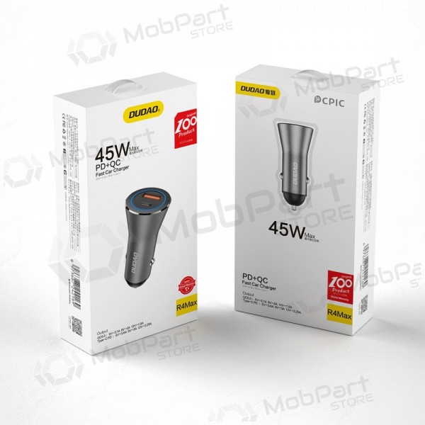 Dudao R4Max 55 W USB-C + USB-A billaddare, grå