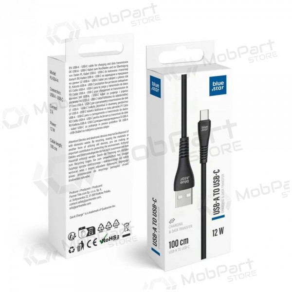 Lightning-kabel Blue Star PJ-DG4-A USB-A till Lightning 1 m svart