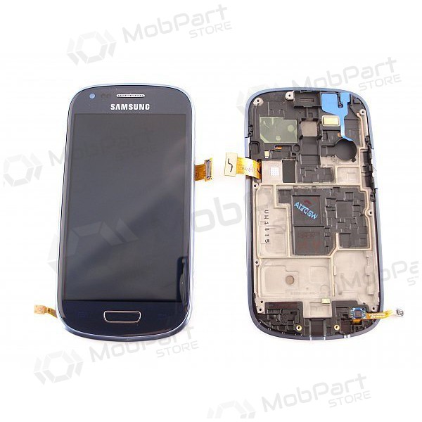 Samsung I8190 Galaxy S3 mini skärm (blå) (med ram) (begagnad grade A, original)