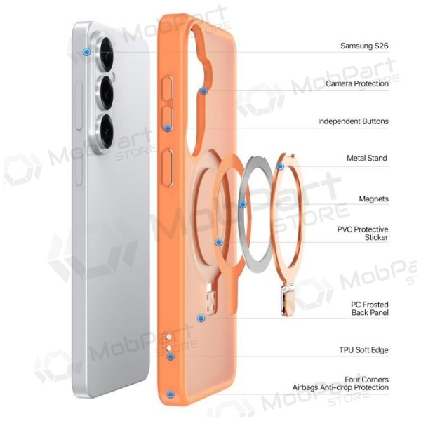 Samsung Galaxy S26+ fodral - Dux Ducis Yind Magnetic Stand (orange)