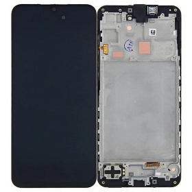 Ekranas Samsung A165 A16 4G su lietimui jautriu stikliuku och rėmeliu Black original (service pack)