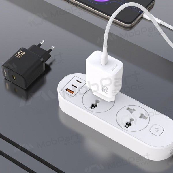 Laddare Dudao A27C GaN 25W USB-C + USB-C till USB-C kabel 1.0m vit