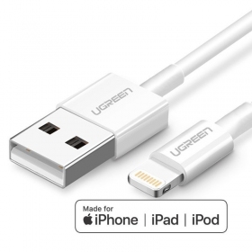 USB kabel Ugreen US155 MFi USB to Lightning 2.4A 2.0m vit