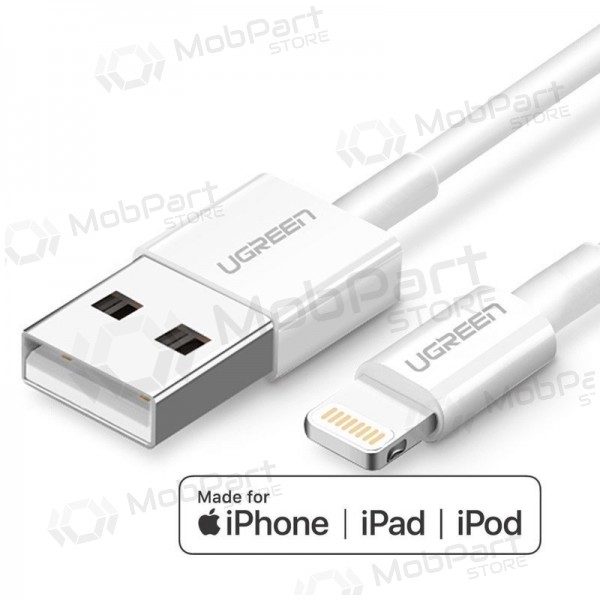 USB kabel Ugreen US155 MFi USB to Lightning 2.4A 2.0m vit