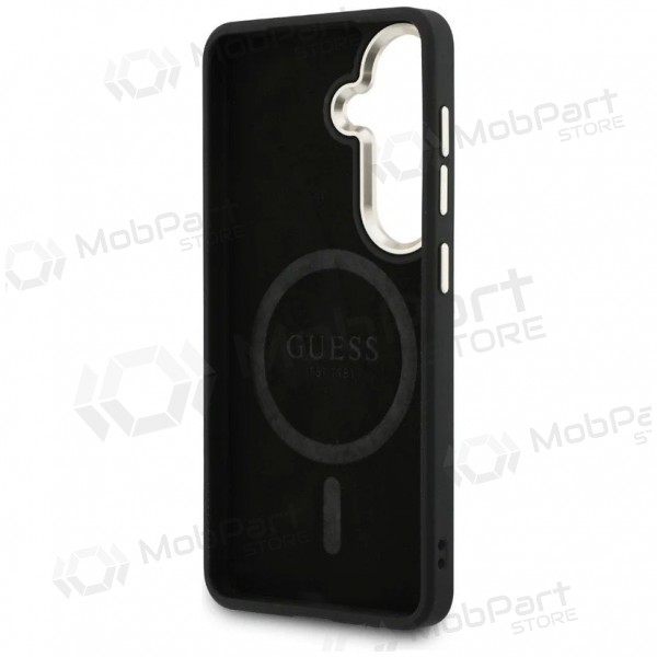 Samsung Galaxy S26 fodral - Guess PU Leather 4G Gold Frame Magnetic (brun)