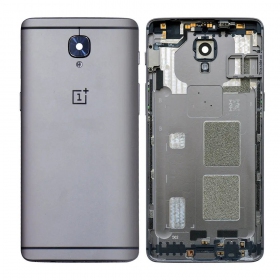 OnePlus 3 / 3T baksida / batterilucka grå (Gunmetal) (begagnad grade C, original)