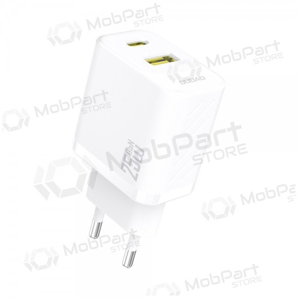 Telefonladdare Dudao A26T 25 W GaN USB-C + USB-A vit
