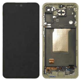 Samsung Galaxy A55 skärm (Awesome Lemon) (med ram) (original)