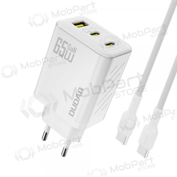 Telefonladdare Dudao A28PC 45 W GaN 2x USB-C med USB-C-kabel 1 m svart