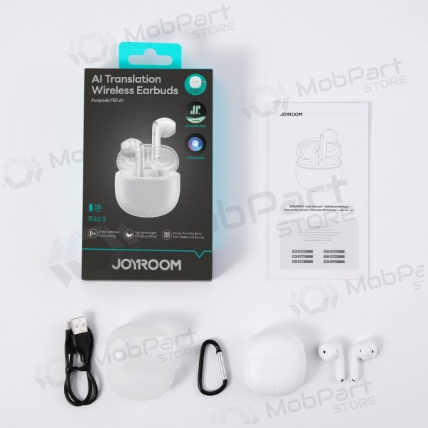Trådlösa hörlurar med mikrofon Joyroom JR-FB1 Bluetooth vita