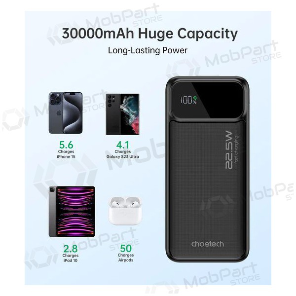 Powerbank Power Bank Choetech B730 22.5W 30000mAh svart