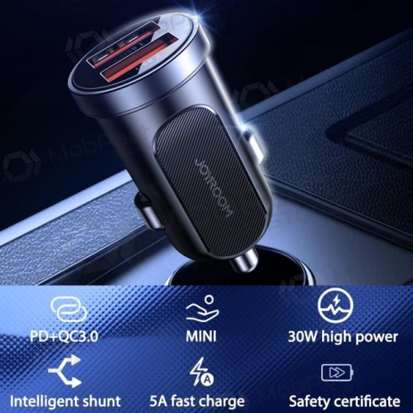 Laddare automobilinis Joyroom C-A09 2xUSB (SCP, PD, AFC) 3.0 30W (svart)