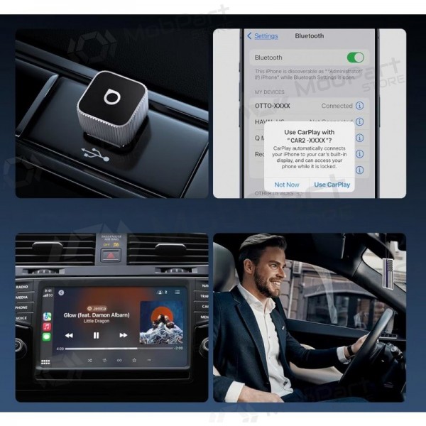 Trådlös CarPlay / Android Auto-adapter Ottocast Mini Cube CP88-T2 silver