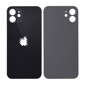 Apple iPhone 12 baksida / batterilucka (svart) (bigger hole for camera)