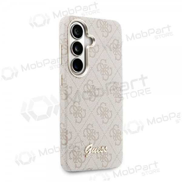 Samsung Galaxy S26 fodral - Guess PU 4G Script Metal Logo Magnetic (rosa)