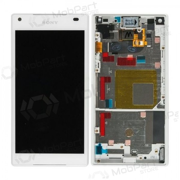 Sony E5803 / E5823 Xperia Z5 Compact skärm (vit) (med ram) (begagnad grade B, original)