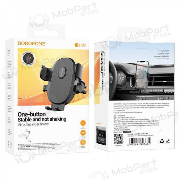 Universal bilhållare Borofone BH92 (air vent) svart