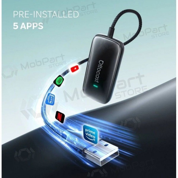 Trådlös CarPlay/Android Auto-adapter Ottocast Play2Video Ultra svart