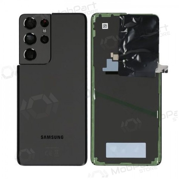 Samsung G998 Galaxy S21 Ultra 5G baksida / batterilucka (Phantom Black) (begagnad grade A, original)