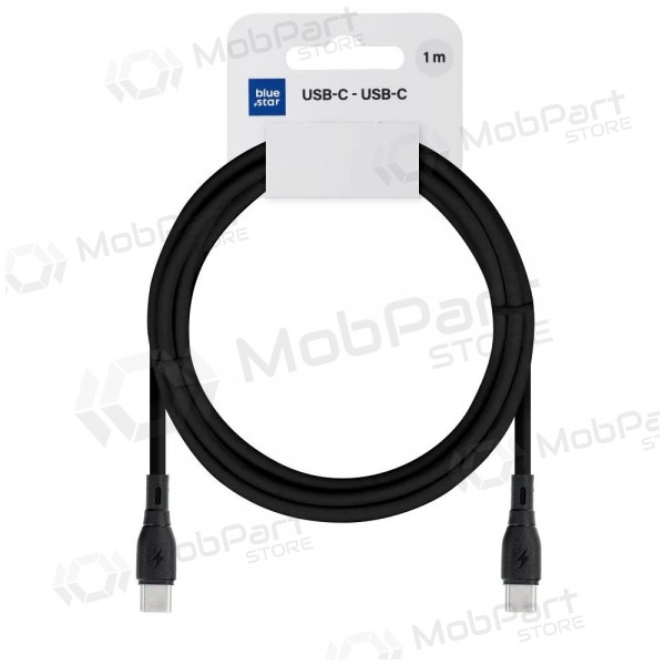 USB-C-kabel Blue Star PJ73-13-3 USB-C till USB-C 1 m 60 W svart
