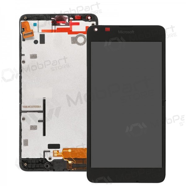 Microsoft (Nokia) Lumia 640 skärm (med ram) (svart) (begagnad grade A, original)