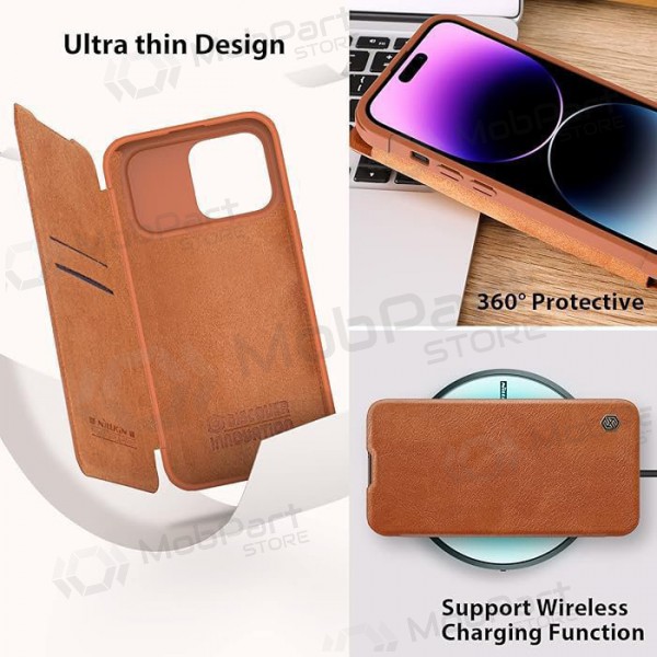Apple iPhone 14 Pro fodral „Nillkin Leather“ (brun) Apple iPhone 14 Pro fodral „Nillkin Leather“ (brun)