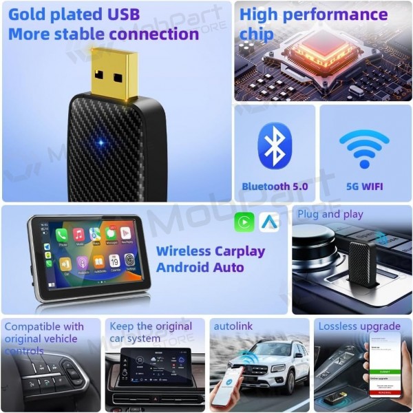 Trådlös CarPlay/Android Auto adapter Reach U4 svart