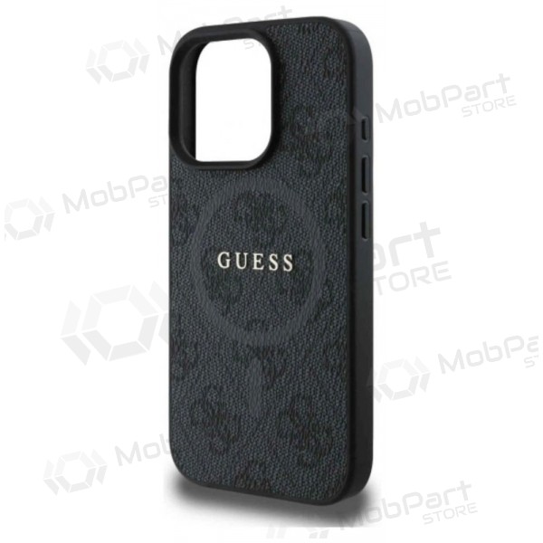 Apple iPhone 16 Pro Max fodral - Guess PU Leather 4G Colored Ring MagSafe (svart)