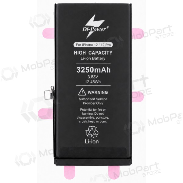 Akumuliatorius "Di-Power" (ökad volym) avsedd iPhone 12/12 Pro 3250mAh