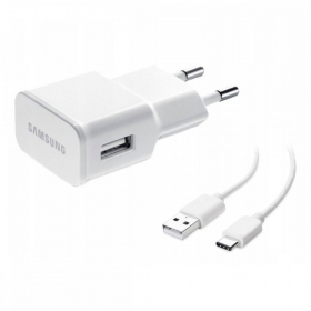 Laddare original Samsung EP-TA200NWE 15W + Type-C kabel vit