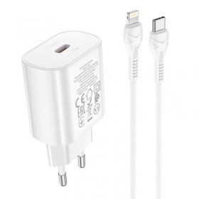 Telefonladdare Hoco N22 25 W USB-C med Lightning-kabel 1 m vit