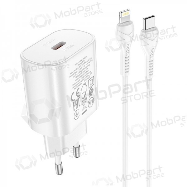 Telefonladdare Hoco N22 25 W USB-C med Lightning-kabel 1 m vit
