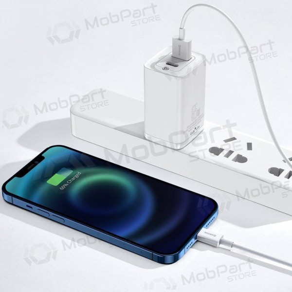 USB kabel Baseus Superior Lightning 2.4A 0.25m (vit) CALYS-02