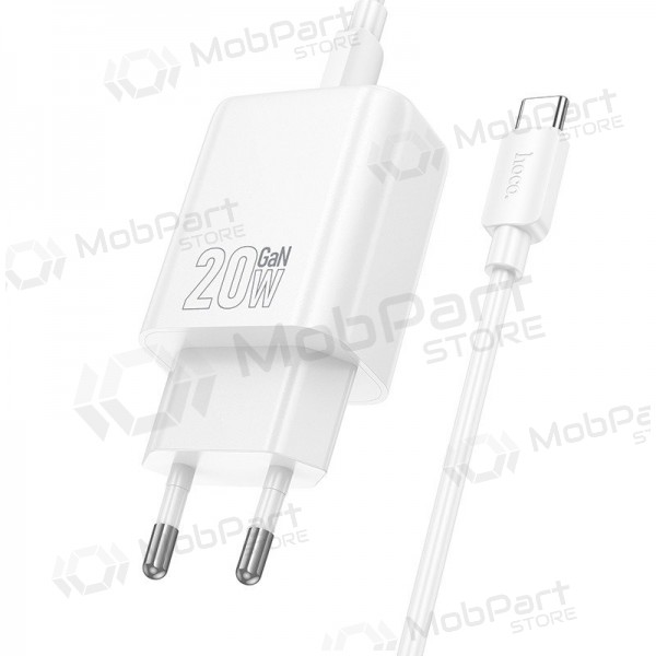 Telefonladdare Hoco N60 GaN USB-C med USB-C-kabel 1 m vit
