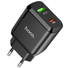 Laddare Hoco N5 USB Quick Charge 3.0 + PD 20W (3.1A) (svart)