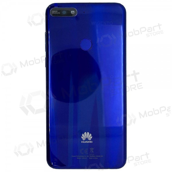 Huawei Y7 2018 baksida / batterilucka (blå) (begagnad grade A, original)
