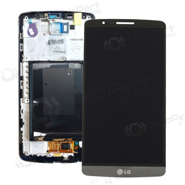LG D855 Optimus G3 skärm (svart) (med ram) (begagnad grade B, original)