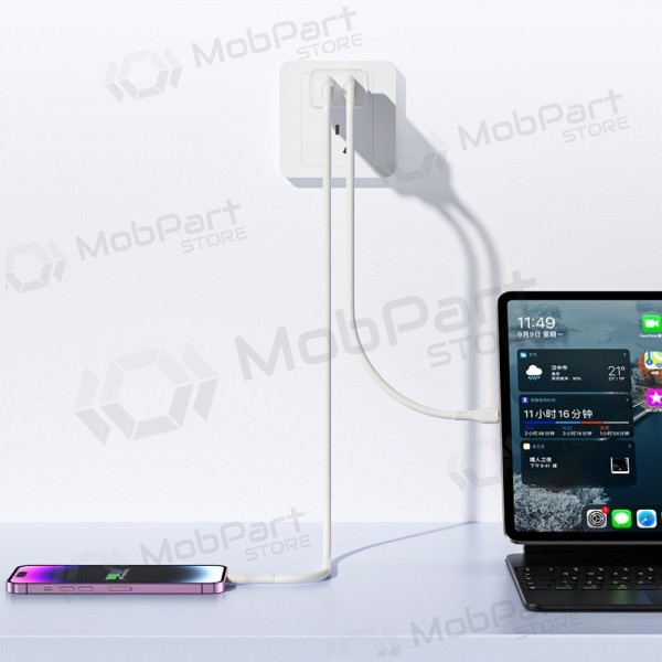 Laddare Awei C15L-EU 2xUSB-A 10W + USB to Lightning cable vit