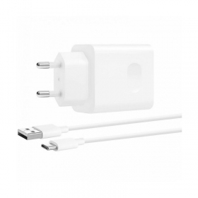 Laddare original Huawei CP404B SuperCharge 22.5W + kabel Type-C 1m förpackningen innehåller vit