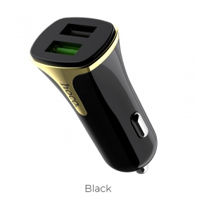 Laddare automobilinis Hoco Z31 Quick Charge 3.0 (3.4A) x 2 USB (svart)