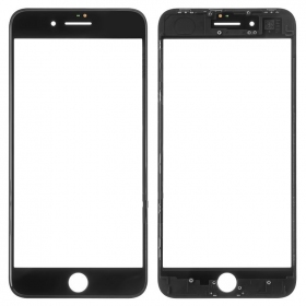Apple iPhone 8 Plus Skärmglass med ram (svart) (for screen refurbishing) - Premium