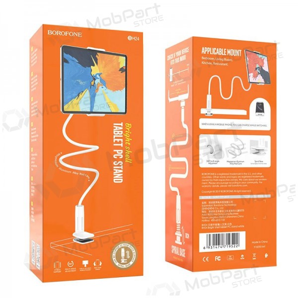 Borofone BH24 telefono laikiklis tvirtinamas prie stalo vit