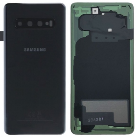 Samsung G973 Galaxy S10 baksida / batterilucka svart (Prism Black) (begagnad grade C, original)
