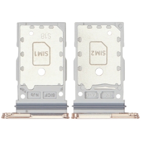 Samsung Galaxy S25, S25+ Dual SIM korthållare (rosa / guld) (original)